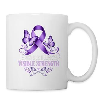 INVISIBLE ILLNESS, VISIBLE STRENGTH – Spoonie - Tasse - Weiß - Rechts