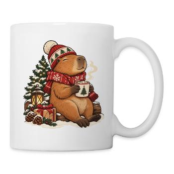 Weihnachts Capybara – Gemütlicher Winter - Tasse - Weiß - Rechts