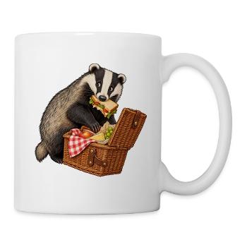 Picknick-Sandwich-Dachs - Tasse - Weiß - Rechts