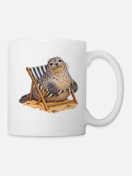 Zerbrochenes Deckstuhl-Siegel - Tasse - Weiß