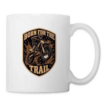 Born For The Trail Motocross Dirtbike Vintage Bad - Tasse - Weiß - Rechts