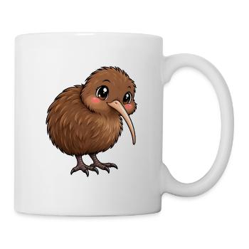 Kawaii Kiwi – Süßer Vogel aus Neuseeland - Tasse - Weiß - Rechts