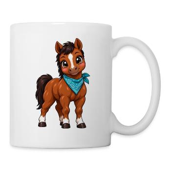 Kawaii Quarter Horse – Süßes Westernpferd - Tasse - Weiß - Rechts