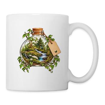 Waldlandschaft im Flaschenarrangement - Tasse - Weiß - Rechts