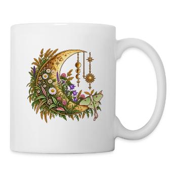 Mondflora-Crescent mit Wildblumen - Tasse - Weiß - Rechts