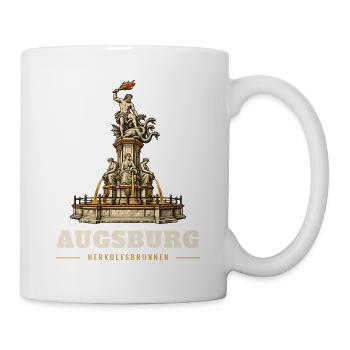 Augsburg Herkulesbrunnen Holzstich - Tasse - Weiß - Rechts