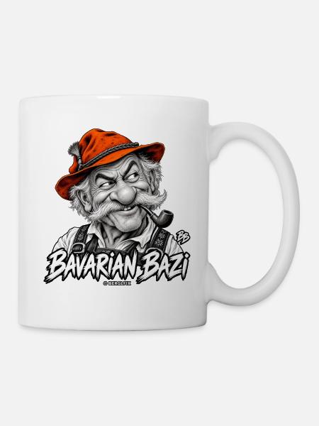 Cooles bayerisches Motiv Bavarian Bazi Portrait - Tasse - Weiß