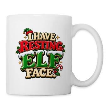 Ruhende Elfengesicht Weihnachtsgrafik - Tasse - Weiß - Rechts