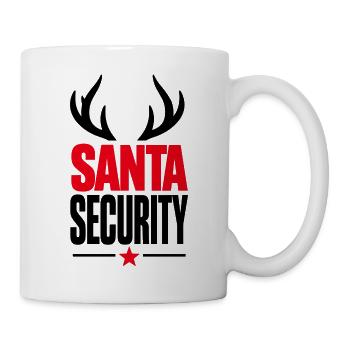 Santa Fetter roter Text mit Stern - Tasse - Weiß - Rechts