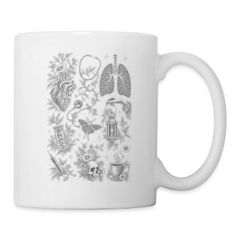 Vintage-Nurse Anatomy Botanical Collage T-Shirt - Tasse - Weiß - Rechts