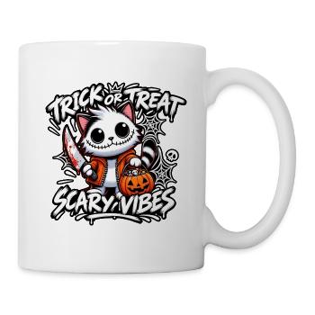 HALLOWEEN-KATZE – SÜSSES ODER SAURES. - Tasse - Weiß - Rechts