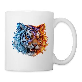 Feuer- und Eistiger – Fantasiekatze - Tasse - Weiß - Rechts