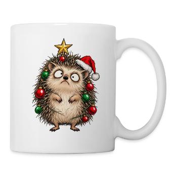 Hedgehog Christmas Tree – lustiges und skurriles Tier - Tasse - Weiß - Rechts