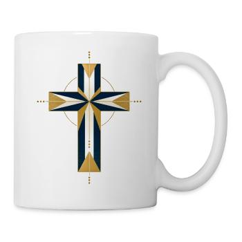 Geometrisches Kreuzstern-Muster - Tasse - Weiß - Rechts