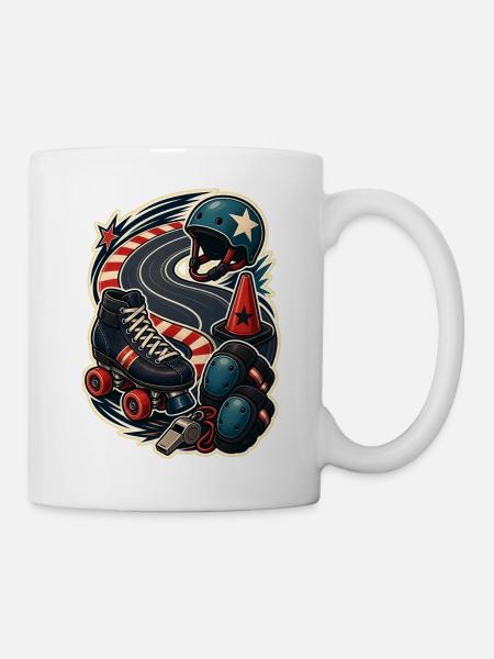 Rollschuh Kurventraining Hütchen Bahn - Tasse - Weiß