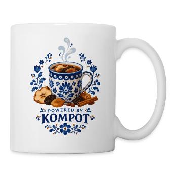 Angetrieben von Kompot Polish Christmas Folk Design - Tasse - Weiß - Rechts