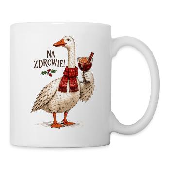 Na Zdrowie polnisches Weihnachtsgans-Design - Tasse - Weiß - Rechts