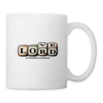 Love the Lord – Christliches Retro Glaubensmotiv - Tasse - Weiß - Rechts