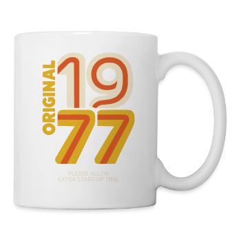 Jahrgang 1977 50. Geburtstag lustig Geschenk Retro - Tasse - Weiß - Rechts