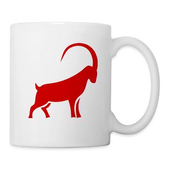 Roter Widerram Silhouette für Jäger - Tasse - Weiß - Rechts