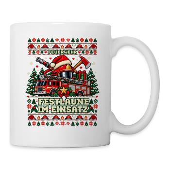 Feuerwehr - Festlaune im Einsatz - Tasse - Weiß - Rechts