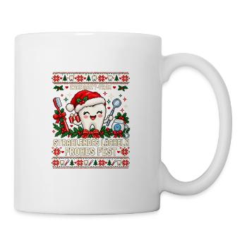 Zahnarzt-Team - Strahlendes Lächeln, frohes Fest - Tasse - Weiß - Rechts
