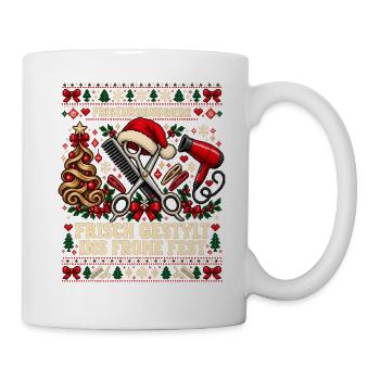 Friseurhandwerk - Frisch gestylt ins frohe Fest - Tasse - Weiß - Rechts