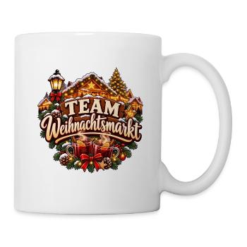 Team Weihnachtsmarkt - Gruppen Motiv Glühwein - Tasse - Weiß - Rechts
