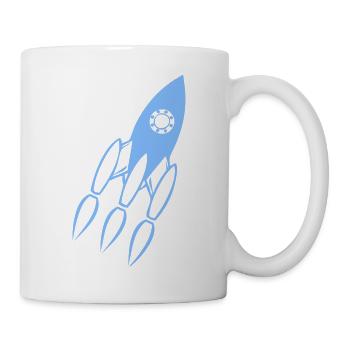 Blau Raketen Silhouette - Tasse - Weiß - Rechts