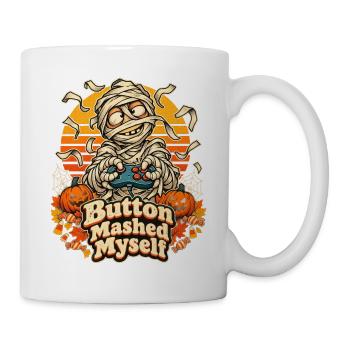 Halloween-Mumie Button Mashed Myself Gamer - Tasse - Weiß - Rechts