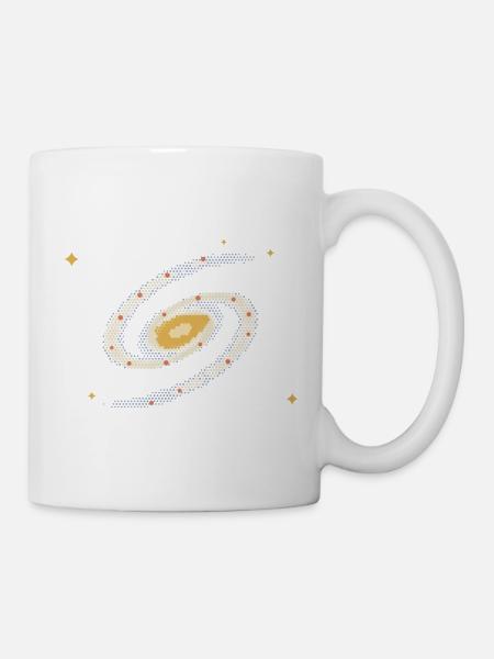 Spiralgalaxie im Punktraster - Tasse - Weiß