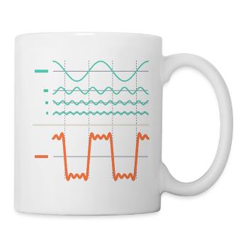 Additive Synthese: Obertöne und Rechteckwelle - Tasse - Weiß - Rechts