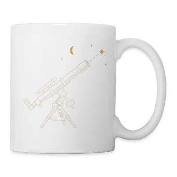 Linsenteleskop als technische Zeichnung - Tasse - Weiß - Rechts