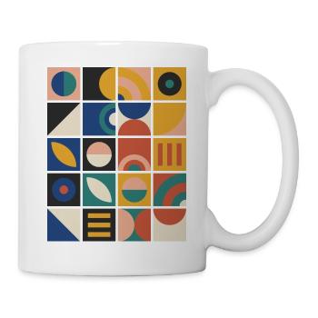 Raster aus geometrischen Kacheln - Tasse - Weiß - Rechts