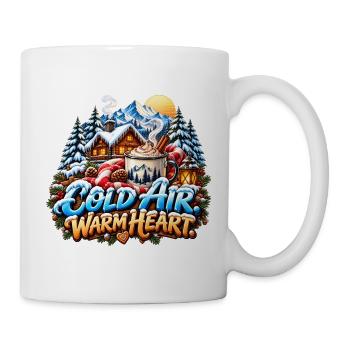 Goldene Winterlandschaft mit Kakao - Tasse - Weiß - Rechts