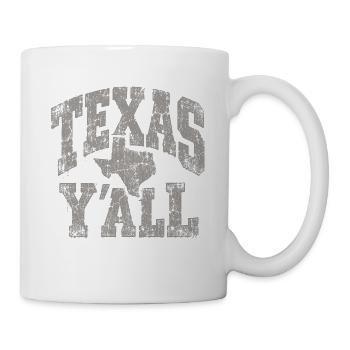Texas Yall Distressed State Tee - Tasse - Weiß - Rechts