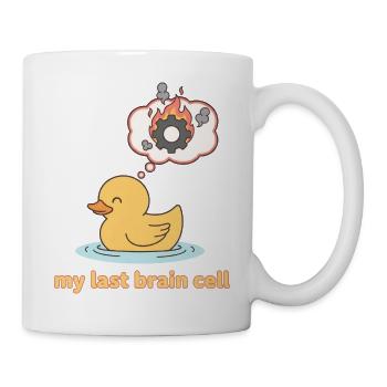 Meine letzte Gehirnzelle lustige Quietscheente - Tasse - Weiß - Rechts