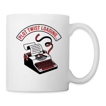 Plot Twist Laden – Bücherliebhaber-Leser-Abzeichen - Tasse - Weiß - Rechts
