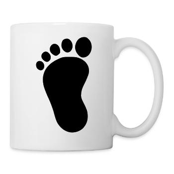 Babyfuß schwarz Geschenk zur Geburt Taufe - Tasse - Weiß - Rechts
