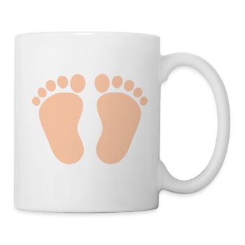 Babyfüße Geschenk zur Geburt Taufe - Tasse - Weiß - Rechts