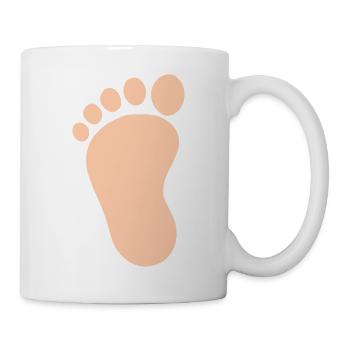 Babyfuß Geschenk zur Geburt Taufe - Tasse - Weiß - Rechts