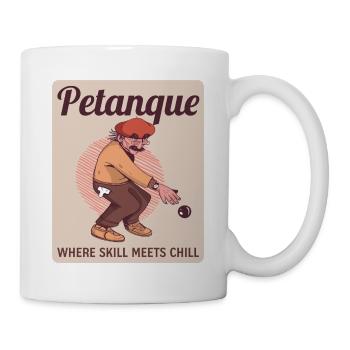 Where Skill Meets Chill – Boule mit Baskenmütze - Tasse - Weiß - Rechts
