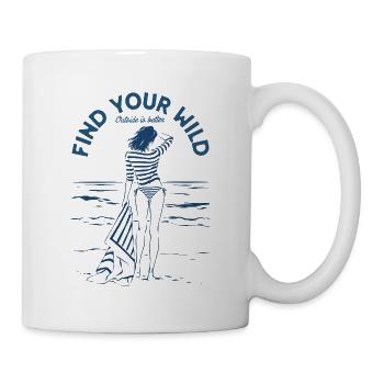 Finde deine Silhouette des wilden Strandes - Tasse - Weiß - Rechts