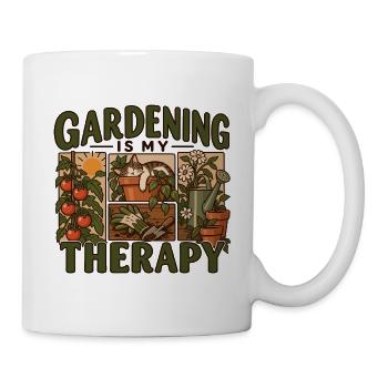 Gardening Is My Therapy - Tasse - Weiß - Rechts
