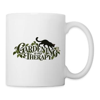 Gardening Is My Therapy Cat - Tasse - Weiß - Rechts