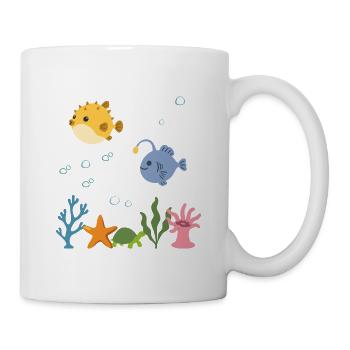 Kugelfisch Unterwasser Kinder Seeteufel Ozean - Tasse - Weiß - Rechts