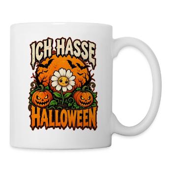 Ich Hasse Halloween – Grusel mit Blume - Tasse - Weiß - Rechts