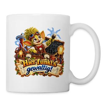 Wenuma Hier funkts gewaltig  - Tasse - Weiß - Rechts