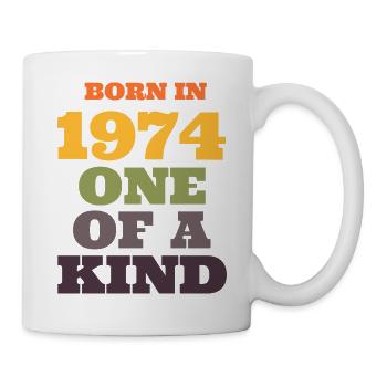 Geboren 1974 einzigartig - Tasse - Weiß - Rechts