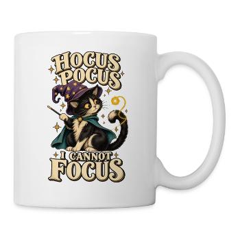 ADHS Zauberkatze Hocus Pocus I Cannot Focus Humor - Tasse - Weiß - Rechts